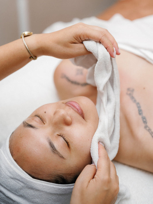 Woman getting a facial
