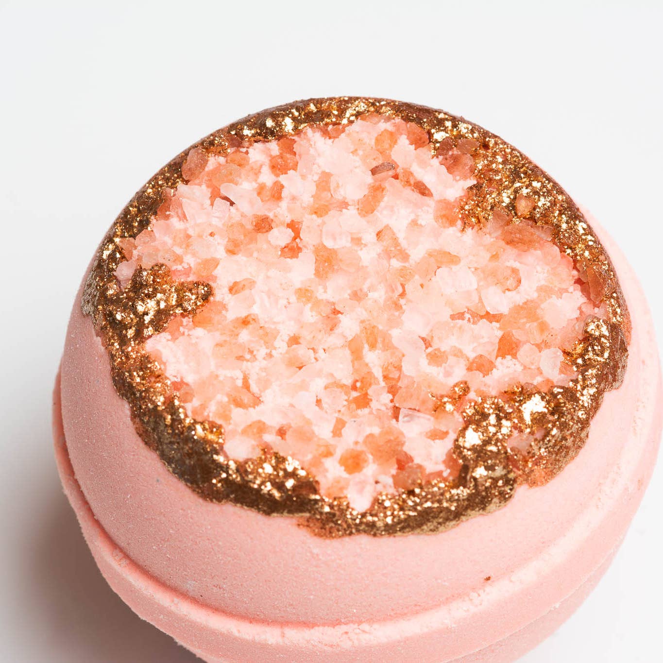 Geode Crystal Bath Bomb - Rose Quartz | crystal | gold pink