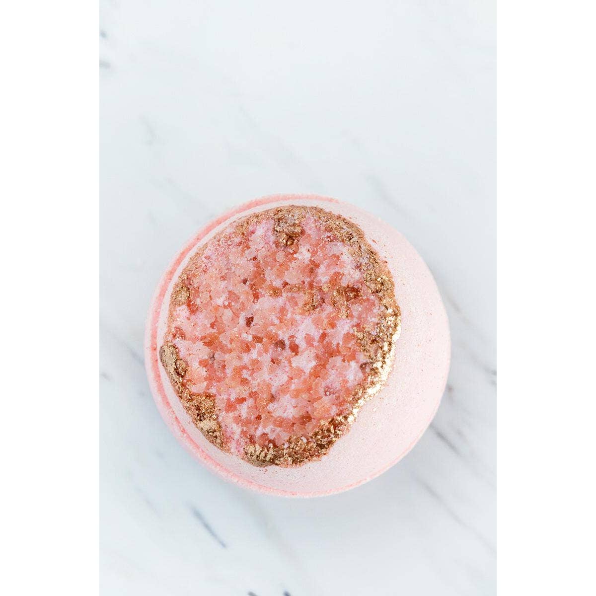 Geode Crystal Bath Bomb - Rose Quartz | crystal | gold pink